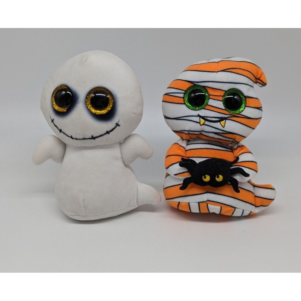 Ty Beanie Boos Lot of 2 Ghost Spike 2021 Mummy Mumford 2023 Halloween Plush Toys